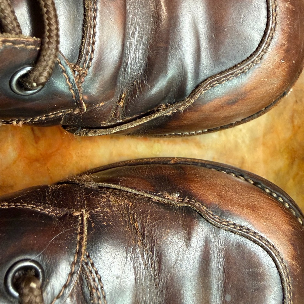 Frye Wmns 7.5 Vintage Brown Leather Lace-up Boots distressed boho cottagecore - Picture 12 of 12
